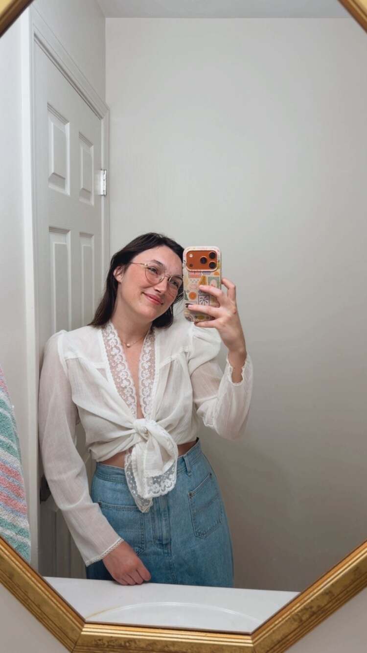 Vintage 70s Gunne Sax White Blouse